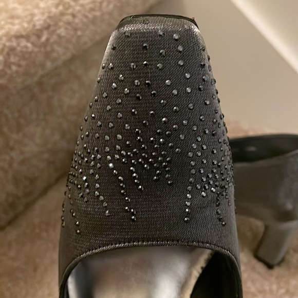 Stuart Weitzman Satin Rhinestone Pumps - Picture 7 of 9